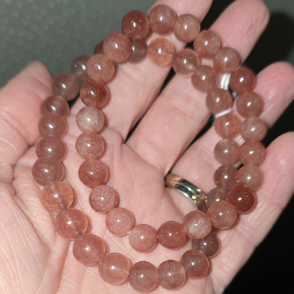 8mm Strawberry Quartz Bracelet